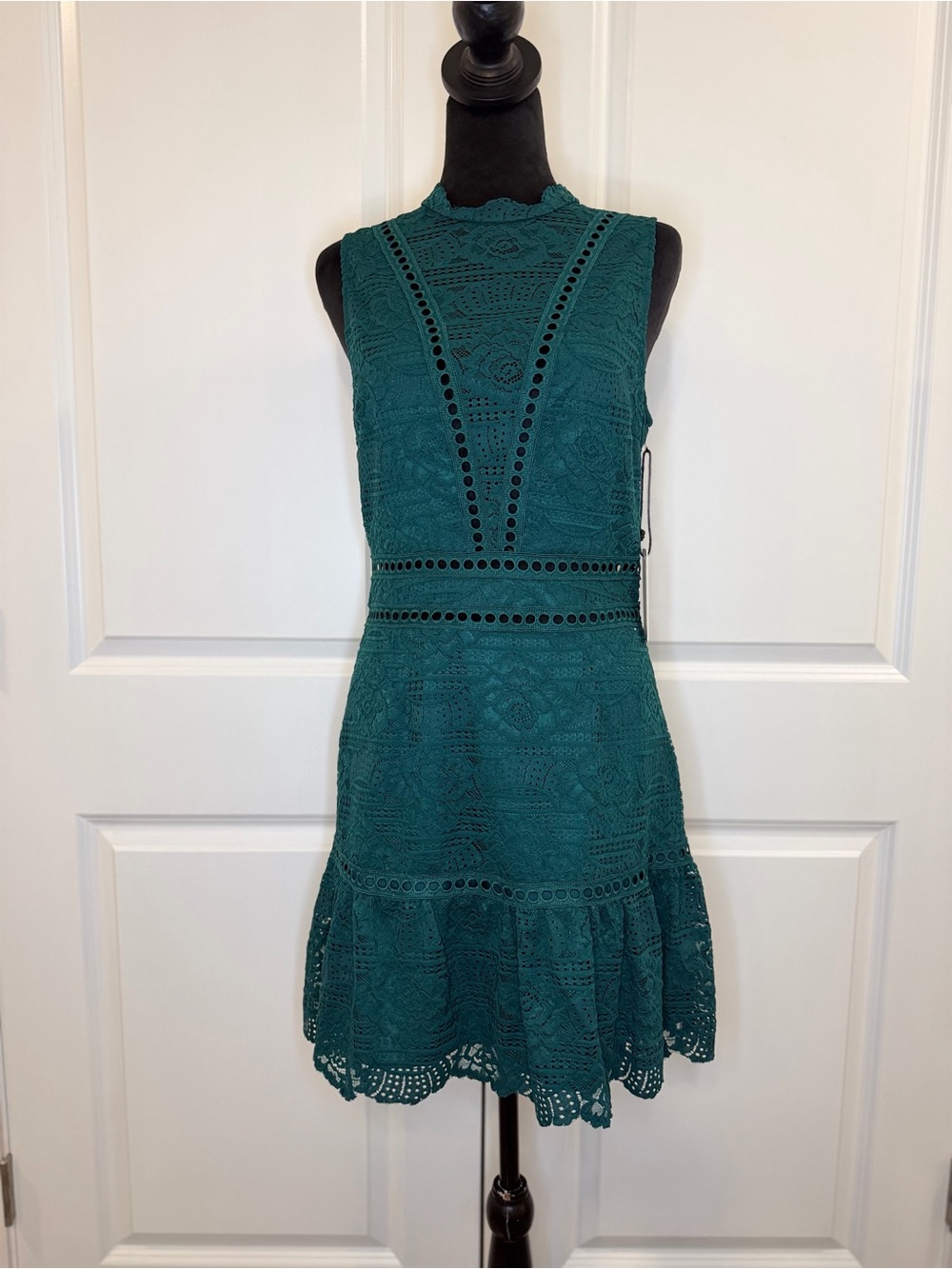 NWT SAYLOR Rosemary Lace Sleeveless Fit & Flare Dress in Emerald Size Medium